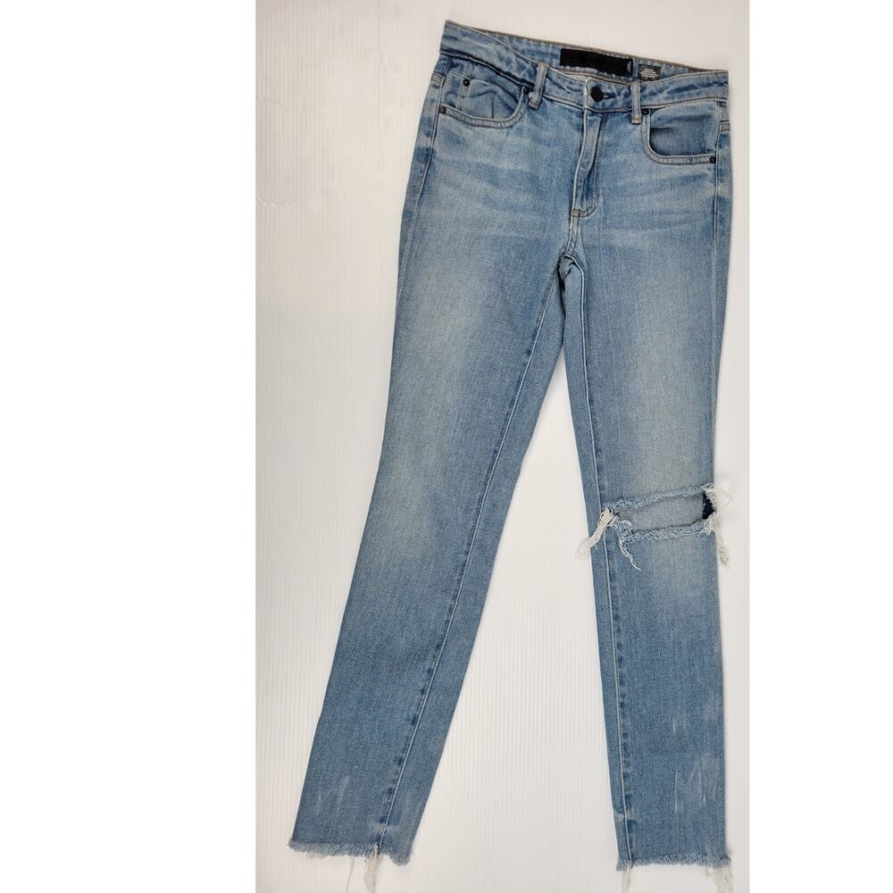 Alexander Wang Womens 24 Distressed Denim Jeans Light Indigo Fade Blue Wang 001